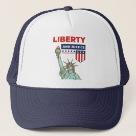 Freiheit und Gerechtigkeit Patriotische amerikanis Truckerkappe