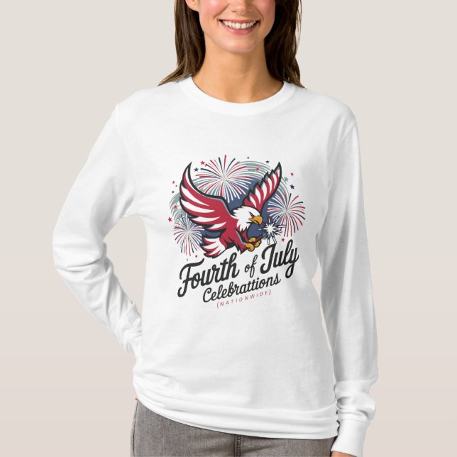 Freiheit und Gerechtigkeit: Vierter Juli T-Shirt (Vorderseite)