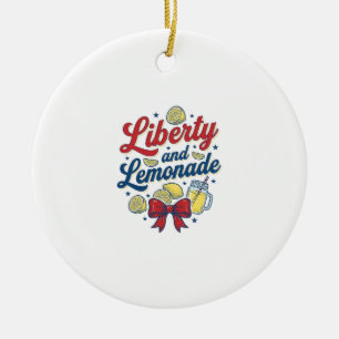 Freiheit und Limonade Patriotische Zitrone Vektor- Keramik Ornament