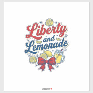 Freiheit und Limonade Patriotische Zitronen-Vektor Aufkleber