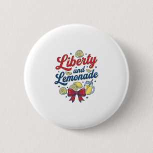 Freiheit und Limonade Patriotische Zitronen-Vektor Button