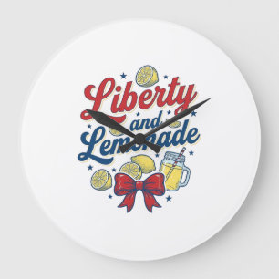 Freiheit und Limonade Patriotische Zitronen-Vektor Große Wanduhr