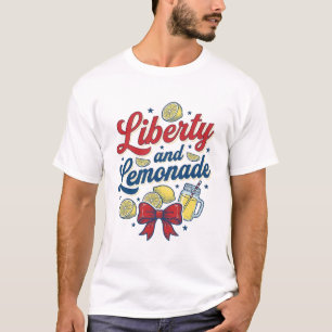 Freiheit und Limonade Patriotisches Zitronen-Vekto T-Shirt