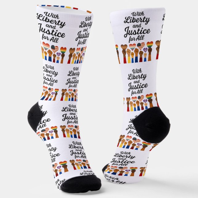 Freiheit und Recht für alle Protestfreiheit Socken (Gewinkelt)