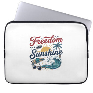 Freiheit Und Sonnenschein Vintage Strand Shirt Des Laptopschutzhülle