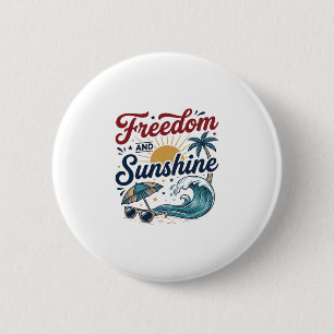 Freiheit Und Sonnenschein Vintage Strand T-Shirt D Button