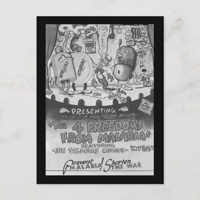 Freiheit von Malaria Repellent Moskitos Postkarte (Vorderseite)