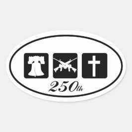 Freiheit Waffen Religion 250 Weiße Oval Ovaler Aufkleber