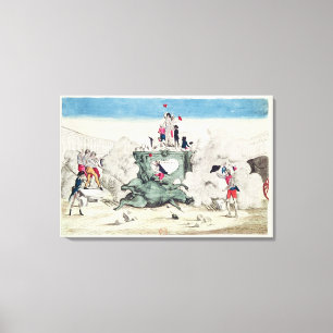 Freiheit, welche die Statue vom beststen stürzt Leinwanddruck