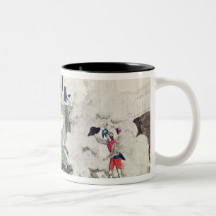 Freiheit, welche die Statue vom beststen stürzt Zweifarbige Tasse