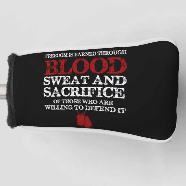 Freiheit wird verdient Blut schwitzen und Opfer vo Golf Headcover (Vorderseite)