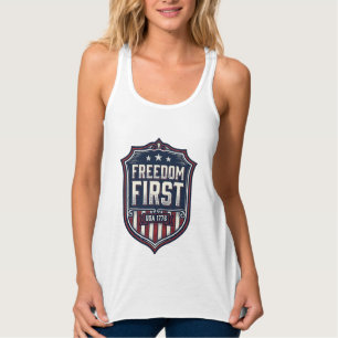 Freiheit zuerst USA 1776 Patriotischer Schild T-Sh Tank Top
