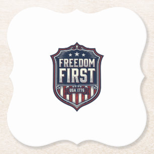 Freiheit zuerst USA 1776 Patriotischer Schild T-Sh Untersetzer
