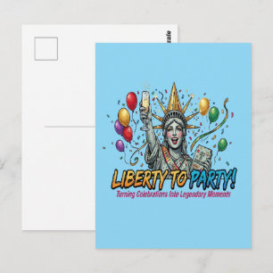Freiheit zur Party Statue of Liberty-Feier Postkarte