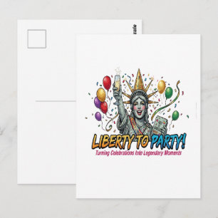 Freiheit zur Party Statue of Liberty-Feier Postkarte