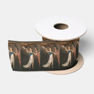 Freiheits-Frauen-Eagle-amerikanische Flagge Satinband