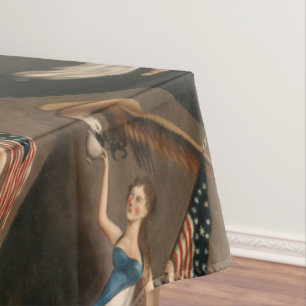 Freiheits-Frauen-Eagle-amerikanische Flagge Tischdecke
