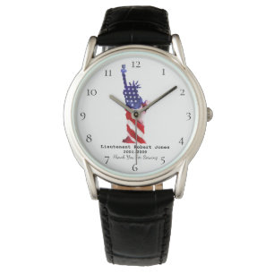 *~* Freiheits-Militärveteranen-rotes weißes Blau Armbanduhr