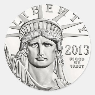 Freiheits-silberner Dollar Runder Aufkleber