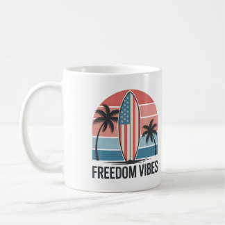 Freiheits-Vibes 4. Juli Patriotischer Sommer Kaffeetasse
