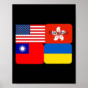 Freiheitsallianz Usa Hongkong Republik Taiwan Ukr Poster