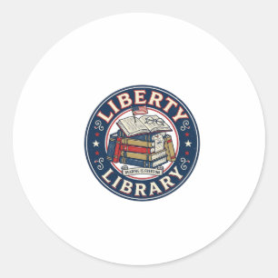 Freiheitsbibliothek Patriotische Patriotische Bibl Runder Aufkleber