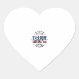 Freiheitsfeier 4. Juli Patrioten-Shirt-Design Herz-Aufkleber