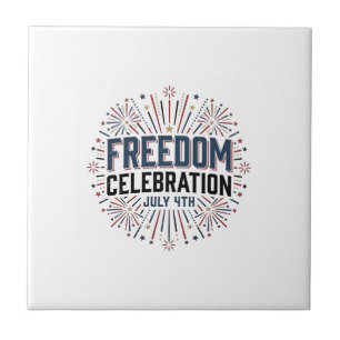 Freiheitsfeier 4. Juli Patriotic-Shirt-Design Fliese