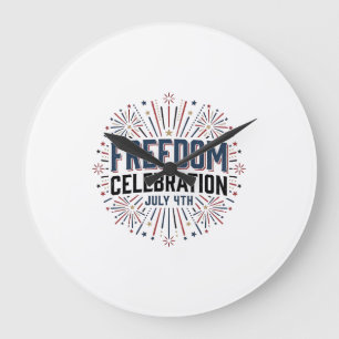 Freiheitsfeier 4. Juli Patriotic-Shirt-Design Große Wanduhr