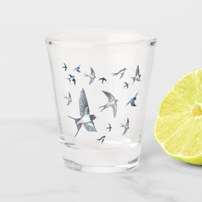 Freiheitsflieger-Illustration Schnapsglas (Vorderseite)