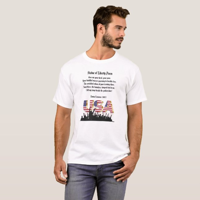 Freiheitsgedicht, eine Nation von Einwanderern T-Shirt (Vorne ganz)