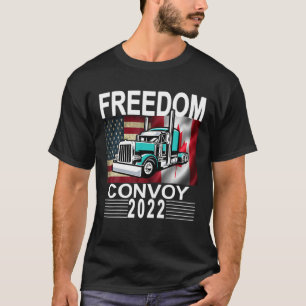 Freiheitskonvoi 2022 Amerikanische Kanadische Flag T-Shirt