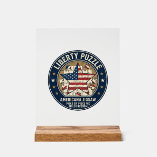 Freiheitsrätsel Patriotisches Patriotisches Puzzle Acrylschild