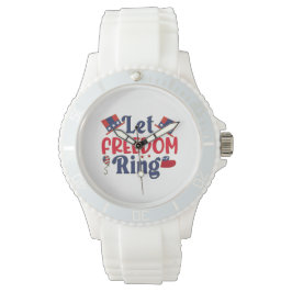 Freiheitsring gelassen - Sporty White Silicon Armbanduhr
