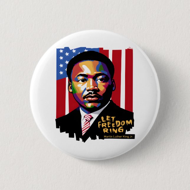 Freiheitsring, MLK-Zitat, Schwarze Geschichte gela Button (Vorderseite)