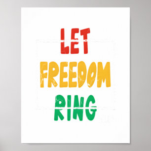 Freiheitsring, MLK-Zitat, Schwarze Geschichte gela Poster