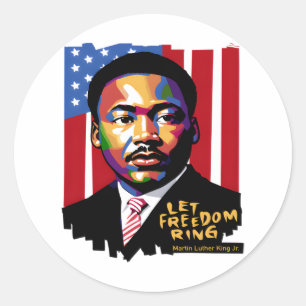 Freiheitsring, MLK-Zitat, Schwarze Geschichte gela Runder Aufkleber