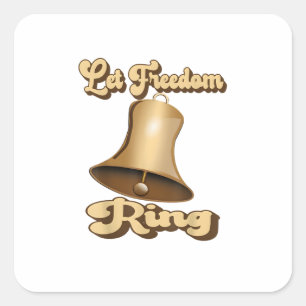 Freiheitsring Retro Vintage Glocke gelassen Quadratischer Aufkleber