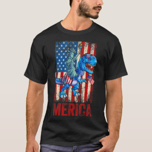 Freiheitsstatue 4. Juli Dino Boys Men Americ T-Shirt