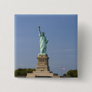 Freiheitsstatue auf Freiheits-Insel in neuem Button