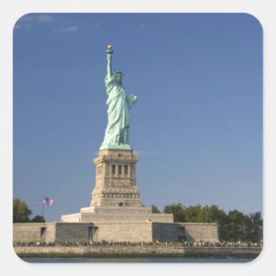 Freiheitsstatue auf Freiheits-Insel in neuen 2 Quadratischer Aufkleber