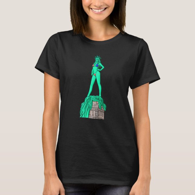 Freiheitsstatue Bikini T-Shirt (Vorderseite)