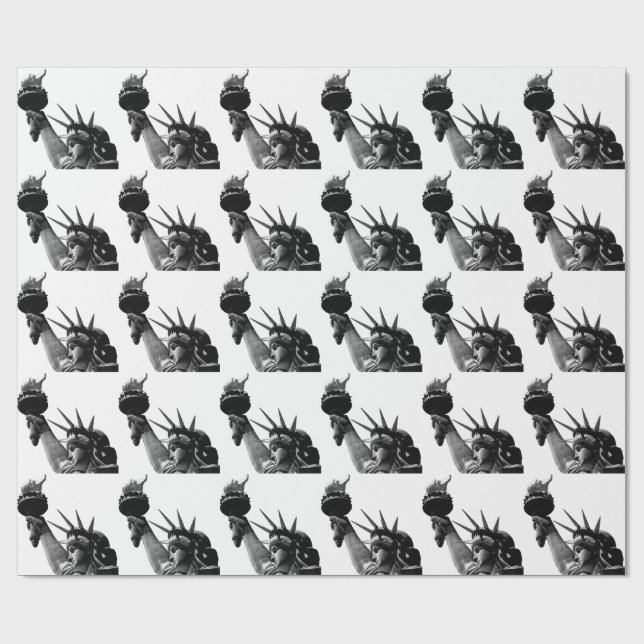 Freiheitsstatue Black & White Geschenkpapier (Flach)