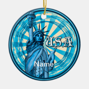 Freiheitsstatue Blau USA Keramik Ornament