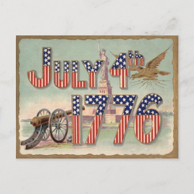 Freiheitsstatue Cannon Stars & Stripes Postkarte (Vorderseite)