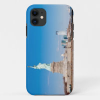 Freiheitsstatue, den Hudson und Manhattan