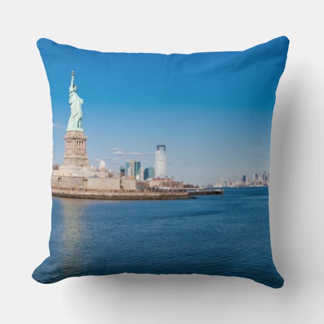 Freiheitsstatue, den Hudson und Manhattan Kissen (Vorderseite)