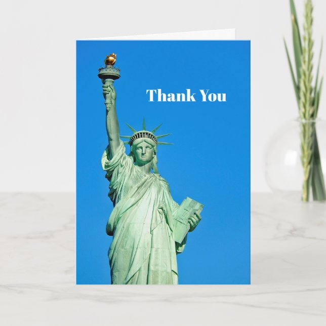 Freiheitsstatue des New Yorker Fotos Dankeskarte (Vorderseite)