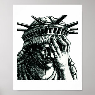Freiheitsstatue, die gegen Trump Widerstand leiste Poster