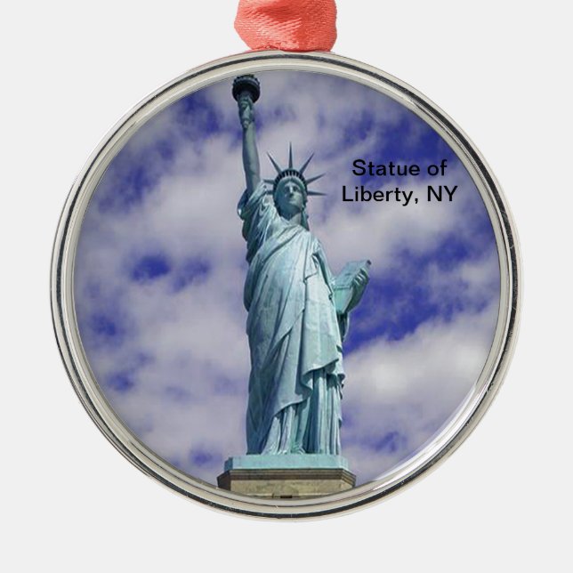 Freiheitsstatue, Ellis Island, New York Ornament Aus Metall (Vorne)